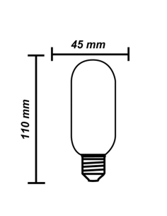 Globe Carbon ES T45 25 watt 2000K (50 Lumens) Length 110mm CLACFD25ES 2