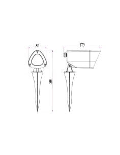 KAM01 - KAM Exterior Dark Grey Garden Spike Light IP65KAM01 2