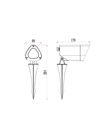 KAM01 - KAM Exterior Dark Grey Garden Spike Light KAM01