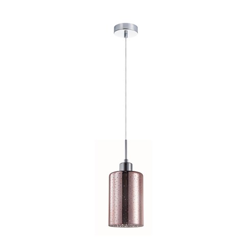 ESPEJO4X3S - ESPEJO4 Interior Iron & Rose Gold Oblong Glass with Dotted Effect Pendant Lights
