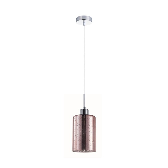 ESPEJO4X3S - ESPEJO4 Interior Iron & Rose Gold Oblong Glass with Dotted Effect Pendant Lights