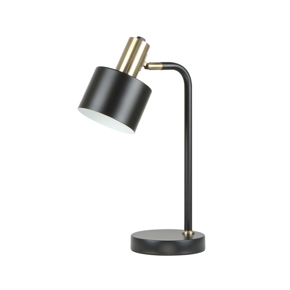 FLOTAR-T2 - FLOTAR Interior Cylinder Iron Shade with Antique Brass Highlight Table Lamps - Off Switch  Not Suitable For Dimmi...