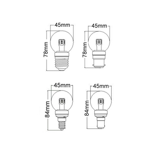 FR47D - Fancy Round LED Filament Dimmable Frosted FR47D