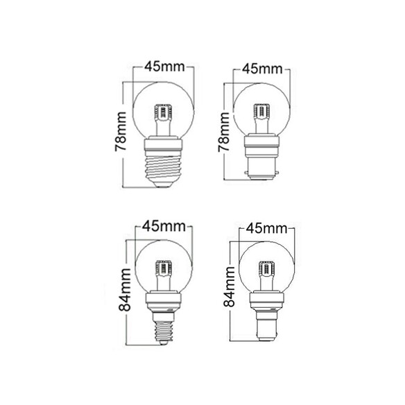 FR47D - Fancy Round LED Filament Dimmable Frosted FR47D