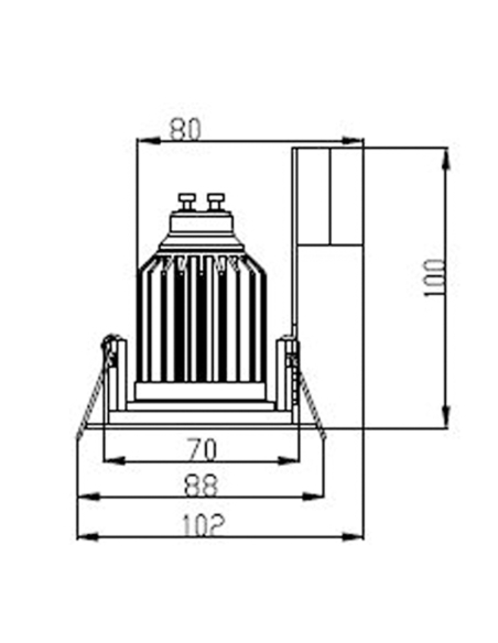 CLADL25W - GU10 Fixed Square Downlight Fittings CLADL25W