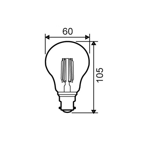 GLS37D - GLS LED Filament Dimmable Globes Frosted GLS37D