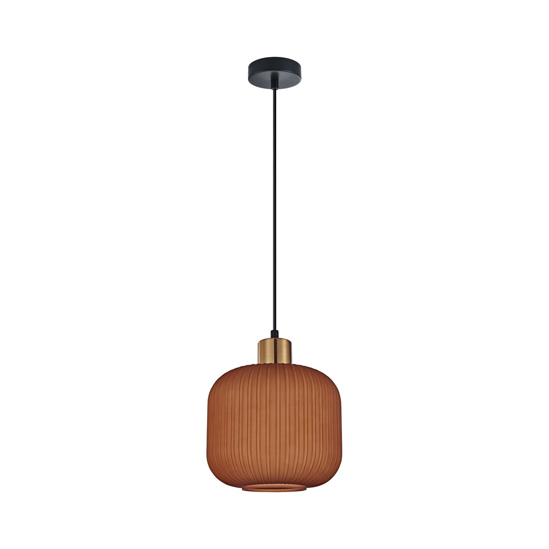 GOMITAS Interior Translucent Glass Shade with Brass Highlight Pendant Lights