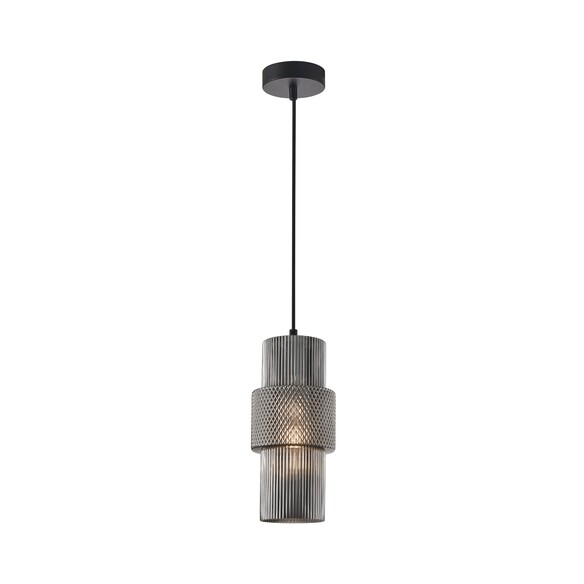 HUECA1 - HUECA Interior Double Cylinder Ribbed with Segment Pendant Lights