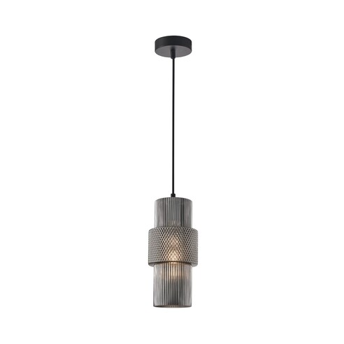 HUECA2 - HUECA Interior Double Cylinder Ribbed with Segment Pendant Lights