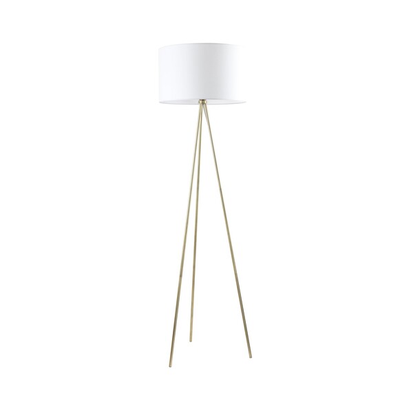 JAMBES-F1 - JAMBES Drum Shade with Antique Brass Tripod Floor Lamps - Off Foot Switch Not Suitable For Dimming Jambes Table L...
