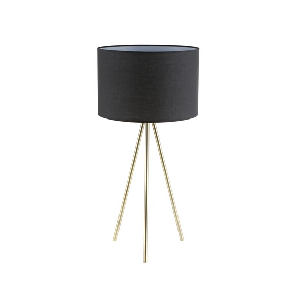 JAMBES-T1 - JAMBES Drum Shade with Antique Brass Tripod Table Lamps - Off Switch Not Suitable For Dimming Jambes Floor Lamps ...
