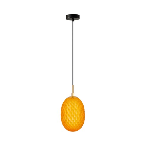 KATHAL2 - KATHAL Interior Ellipse Glass Segmented with Brass Highlight Enclosed Pendant Lights
