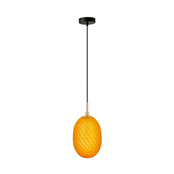KATHAL5 - KATHAL Interior Ellipse Glass Segmented with Brass Highlight Enclosed Pendant Lights