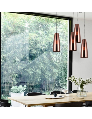 PENDANT ES 72W Copper coloured Glass Flat Top LAMINA1