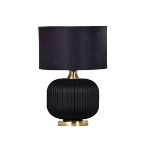LUSSO-T1 - LUSSO Interior Black Drum Shade Ceramic Base LUSSO-T1
