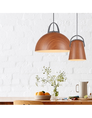 PENDANT ES 72W Salem Oak Ellipse OD225mm x H260mm LEGNA3