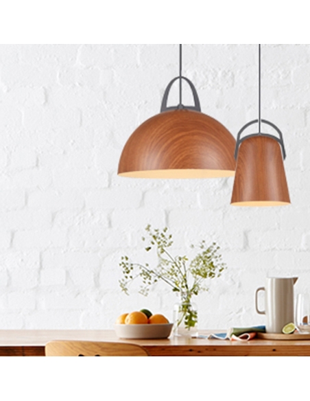 PENDANT ES 72W Salem Oak Ellipse OD225mm x H260mm LEGNA3