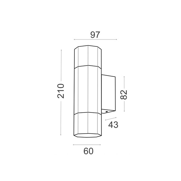 OCTO1 - OCTO GU10 Exterior Octagonal Up/Down OCTO1
