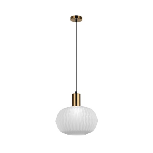 PAPEL2 - PAPEL Interior Pleated Opal Opaque / Translucent Dome Glass Pendant Lights