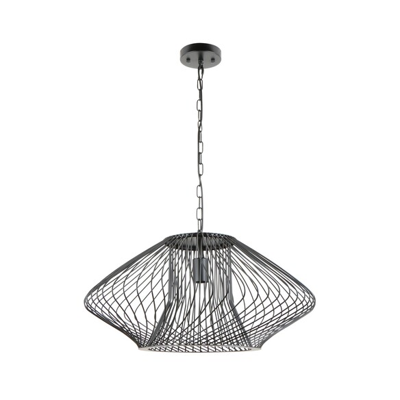 PARRILLA3 - PARRILLA Interior Oval Cage Iron Pendant Lights OD600mm - Antique Brass Chain Canopy Size: Ø120x25mm Warranty: 1 ...