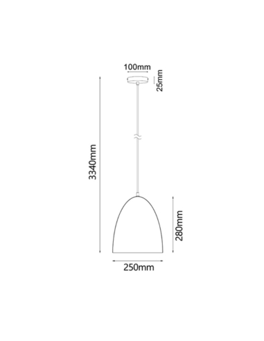 PENDANT ES 72W OBLONG Cherry Cinnamon  OD250mm x LIGNA01
