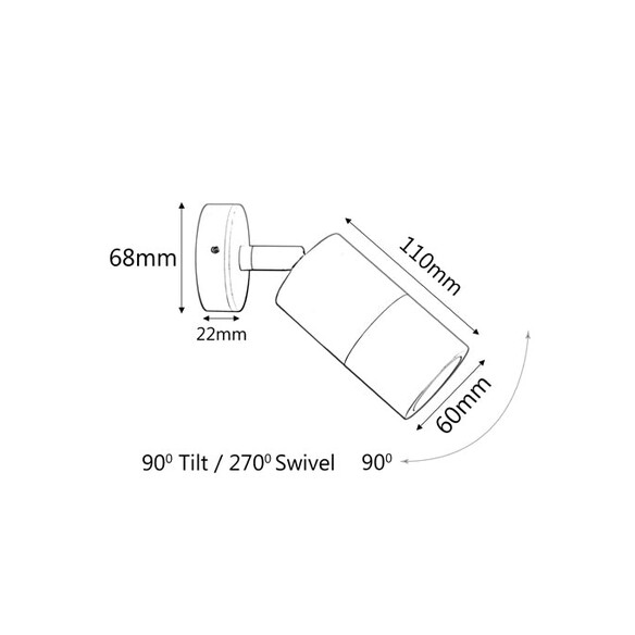 PG1ABR2 - GU10 Exterior Wall Pillar Spot Lights PG1ABR2