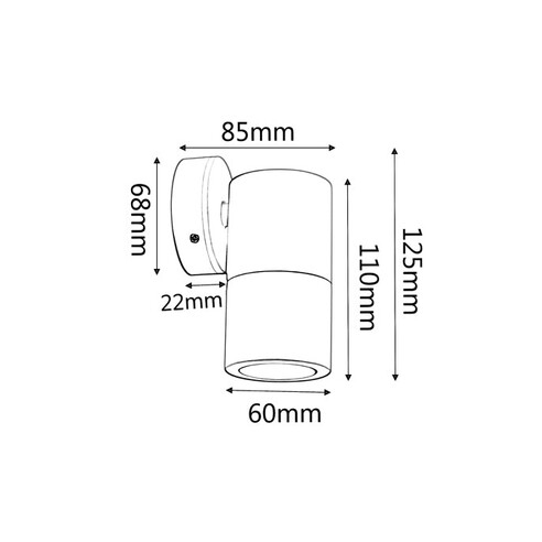 PG1ABR2 - GU10 Exterior Wall Pillar Spot Lights PG1ABR2