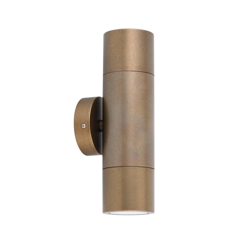 PG1FBR1 - GU10 Exterior Wall Pillar Spot Lights (Aged Brass) IP65