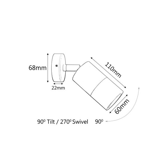 PG1FBR1 - GU10 Exterior Wall Pillar Spot Lights PG1FBR1