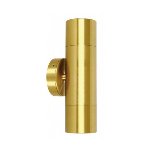 PG1FBR2 - GU10 Exterior Wall Pillar Spot Lights (Solid Polished Brass) IP65