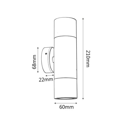 PG1FBR2 - GU10 Exterior Wall Pillar Spot Lights PG1FBR2