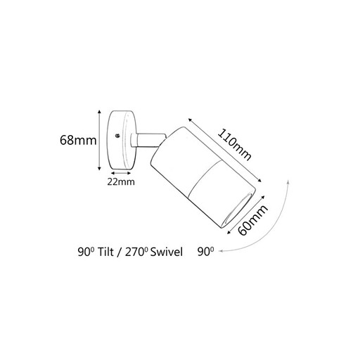 PG1FBR2 - GU10 Exterior Wall Pillar Spot Lights PG1FBR2