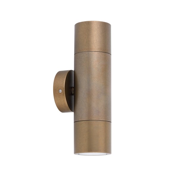 PGUDBR1 - GU10 Exterior Wall Pillar Spot Lights (Aged Brass) IP65