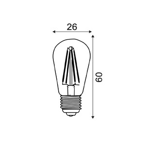 PILOT01 - PILOT LED Pilot Filament Clear ST26 Globe (3W)PILOT01 2