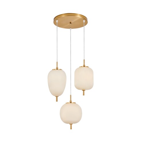 PINO4X3R - PINO Interior Opal Matte / Smokey Black Mirror Finish multiple Pendant Lights