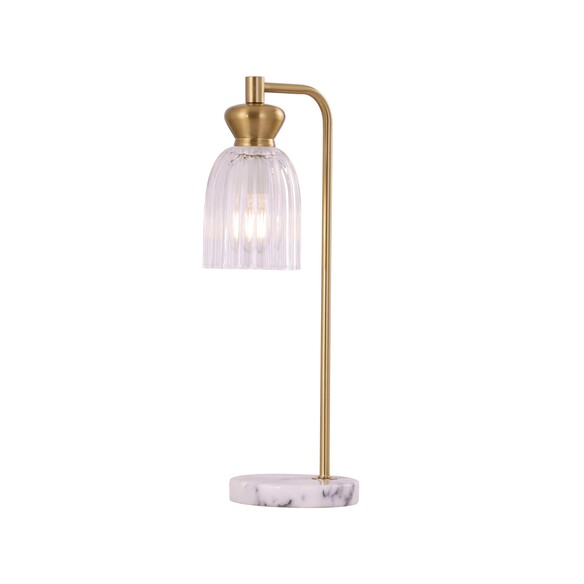 SINO-T2 - SINO Interior Ellipse Clear Glass Shade Marble Base Table Lamps - Off Switch  Not Suitable For Dimming Base: Ø150mm...