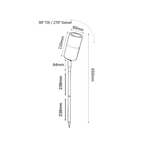 SPMSBR1 - MR16 Single Adjustable Head Garden SPMSBR1
