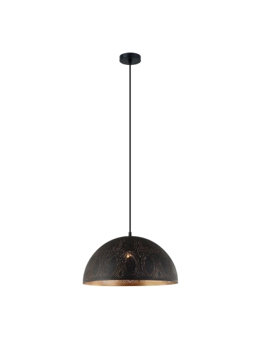 PENDANT ES 72W BLK Dome with Gold Interior OD400mm x H200mm 3m cable WTY 1YR