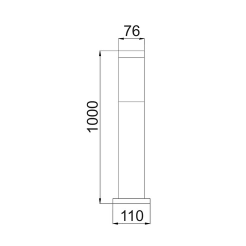 TORRE3 - TORRE E27 Surface Mounted Black Bollard TORRE3