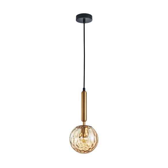TRATTINO2 - TRATTINO Interior Bronze Amber / Smokey Black Spherical Glass Pendant Lights - Fancy Round Globes For Indoor Use ...