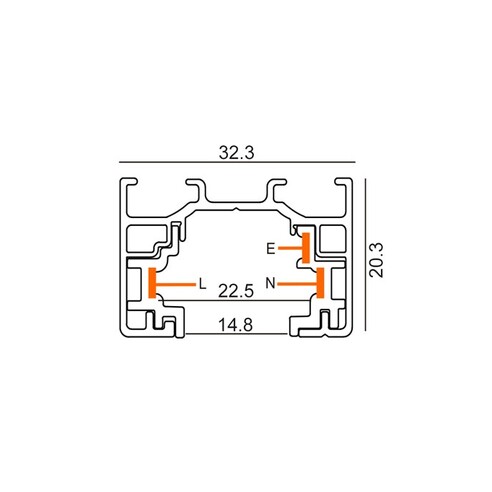 TRK1BLCON6R - 3 Wire 1 Circuit Universal Tracks, TRK1BLCON6R