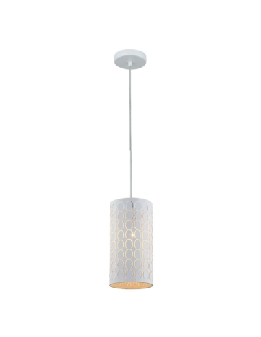 PENDANT ES 72W WH Embossed Oblong OD130mm x H250mm 3m cable WTY 1YR