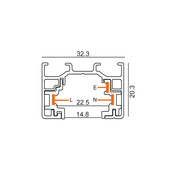 TRK1WHCON5 - 3 Wire 1 Circuit Universal Tracks, TRK1WHCON5