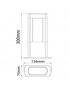 Exterior 10 watt LED Bollard Height 300mm Width 156mm - AMUN2 2