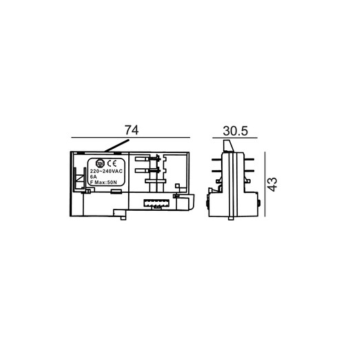 TRK3BLADAP4 - 4 Wire 3 Circuit Track Pendant TRK3BLADAP4