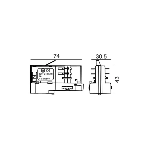 TRK3BLADAP4 - 4 Wire 3 Circuit Track Pendant TRK3BLADAP4