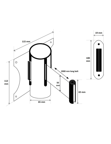 DQMG0005 - Dolphy Wall Mounted Retractable Queue DQMG0005