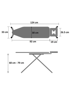 Dolphy Folding Ironing Board Light Grey - DIBD0001DIBD0001 2