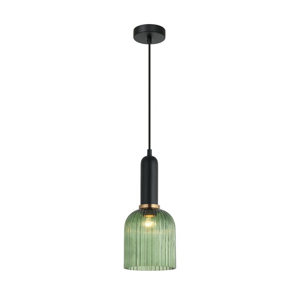 VINTAJ12 - VINTAJ Retro Interior Ellipse Shape Ribbed Glass Pendant Lights