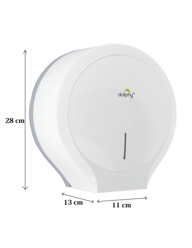 Dolphy Jumbo Toilet Roll Dispenser White - DTPR0009